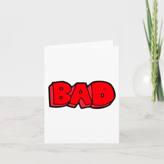Bold Red Bad Graffiti Style Text Card (Creator Uploaded)