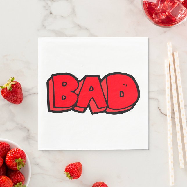 Bold Red Bad Graffiti Style Text Napkin (Creator Uploaded)