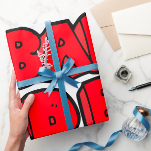 Bold Red Bad Graffiti Style Text Wrapping Paper
