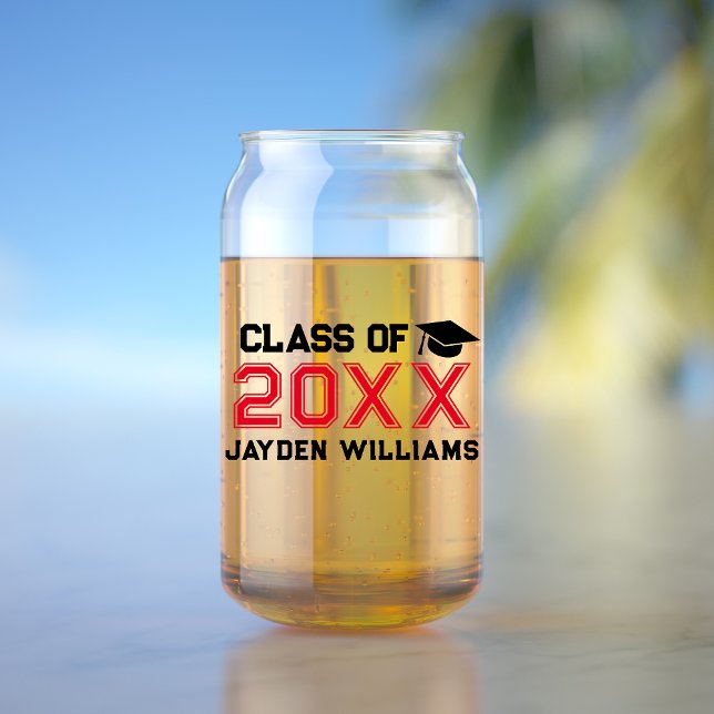 Bold Red Black Class Of 2025 Graduation Party Can Glass (Bold Red Black Class Of 2025 Graduation Party Can Glass
)