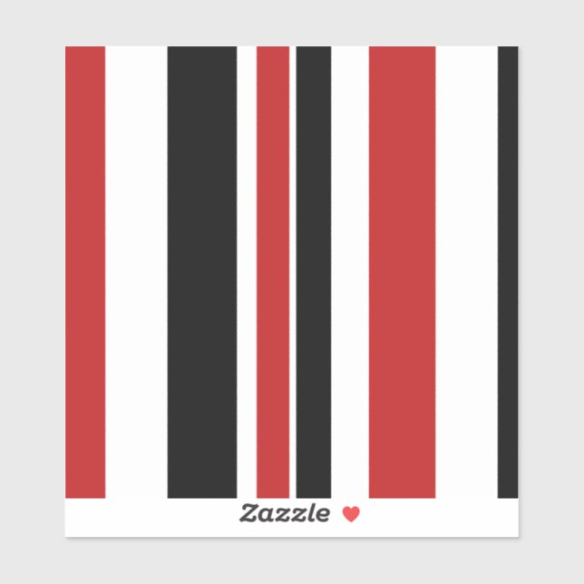 Bold Red Black Stripes Custom-Cut Vinyl Sticker (Sheet)
