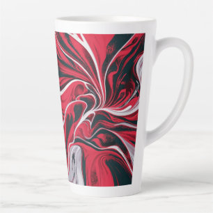 Bold Red, Black & White Marble Latte Mug
