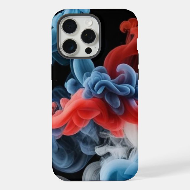 Bold Red Blue Smoke Art – Phone Case (Back)