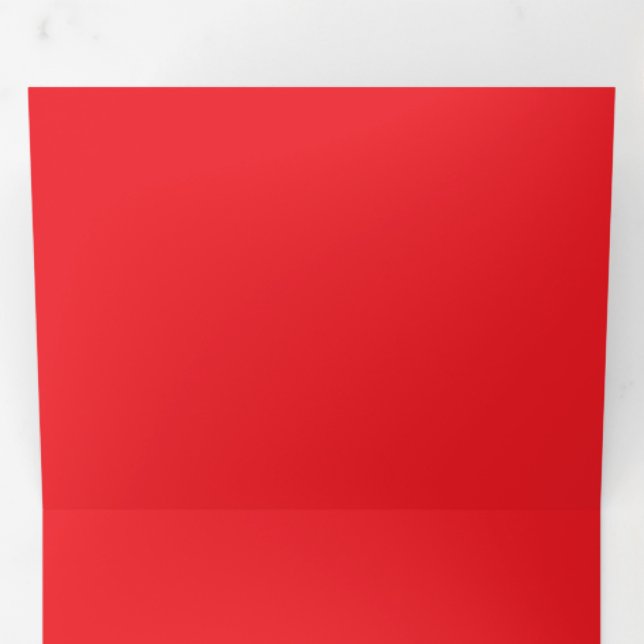 Bold Red Colour Swatch | Vibrant Solid Background Tri-Fold Invitation (Inside First)