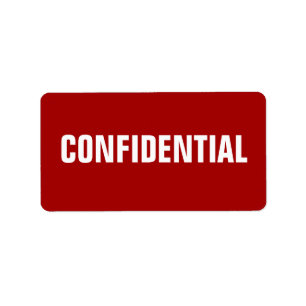 Bold Red Confidential Stickers
