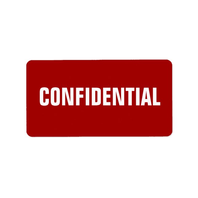 Bold Red Confidential Stickers (Front)