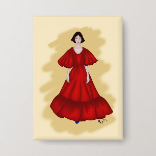 Bold Red Design with Contrasting Shoe Detail