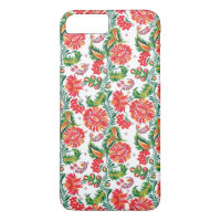 Bold Red Floral Dahlia Flower Floral Pattern