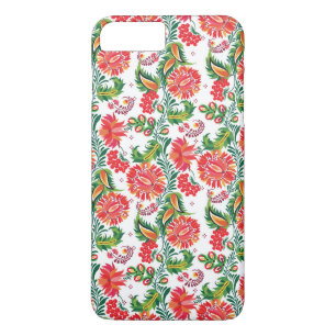 Bold Red Floral Dahlia Flower Floral Pattern iPhone 8 Plus/7 Plus Case