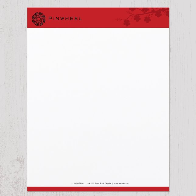 Bold Red Floral Letterhead (Creator Uploaded)
