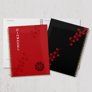Bold Red Floral Planner