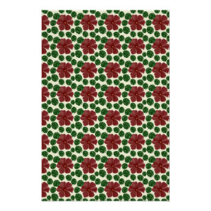 Bold Red Floral Seamless Pattern   Poster