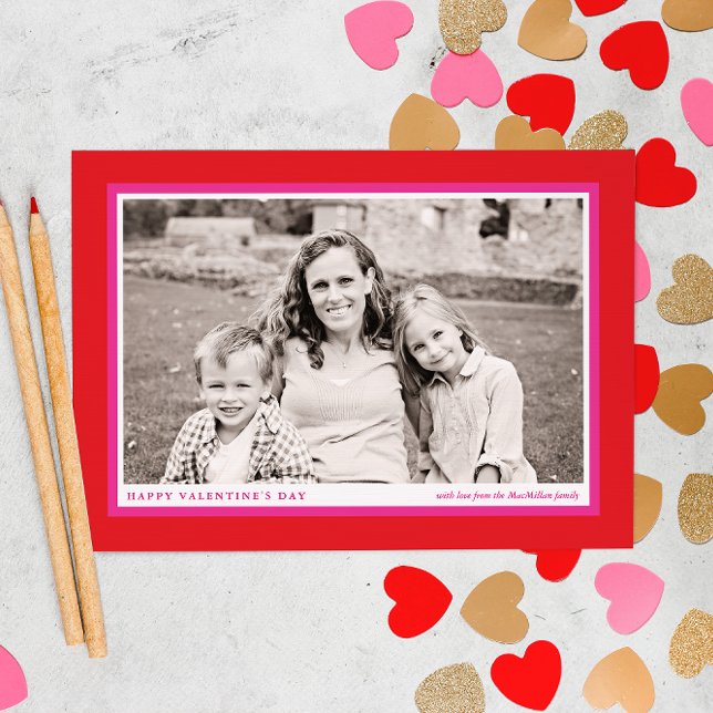 Bold Red Frame Valentine's Day Photo Card (Creator Uploaded)