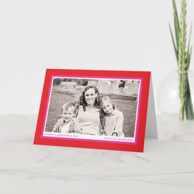 Bold Red Frame Valentine's Day Photo Card (Front)