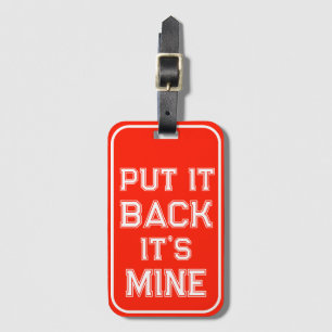 Bold Red Funny Luggage Tag