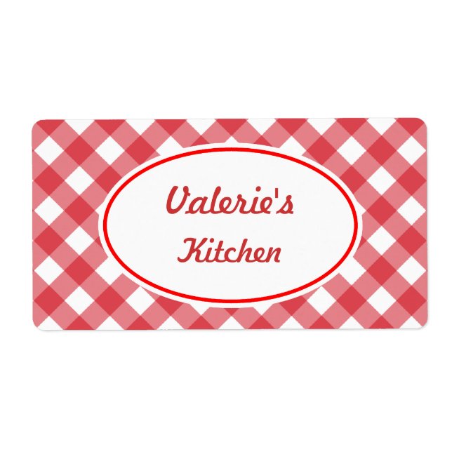 Bold Red Gingham Labels (Front)