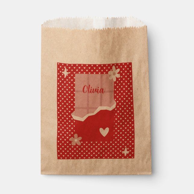 Bold Red Heart Love Design – Perfect for Custom Gi Favour Bag (Front)