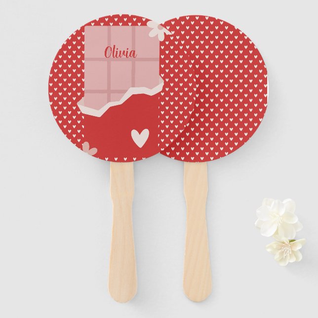 Bold Red Heart Love Design – Perfect for Custom Gi Hand Fan (Front and Back)