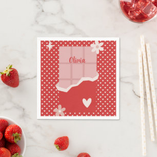 Bold Red Heart Love Design – Perfect for Custom Gi Napkin
