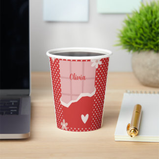 Bold Red Heart Love Design – Perfect for Custom Gi Paper Cups