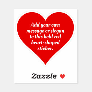Bold Red Heart Shape with Your Text.