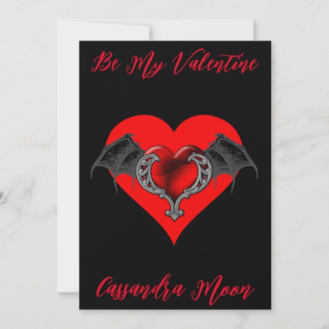 Bold Red Heart Valentine's Personalised Holiday Card (Front)