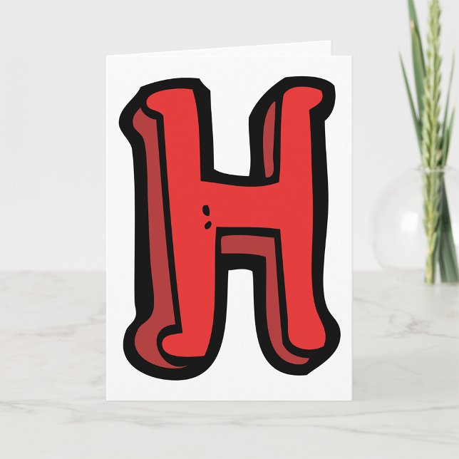 Bold Red Letter H Fun Alphabet Card (Creator Uploaded)