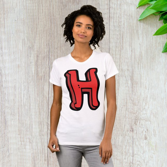 Bold Red Letter H Fun Alphabet T-Shirt (Creator Uploaded)