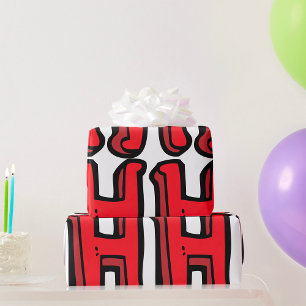 Bold Red Letter H Fun Alphabet Wrapping Paper