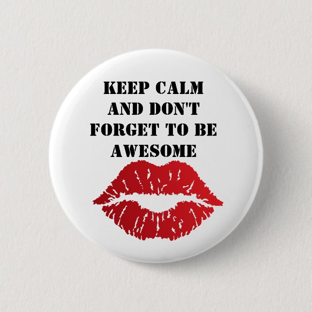 Bold Red Lips Aesthetic 6 Cm Round Badge (Front)