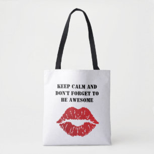 Bold Red Lips Aesthetic Tote Bag