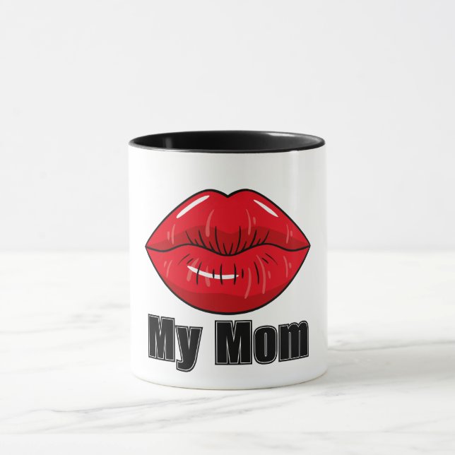 Bold Red Lips "My Mum" Mug – Fun & Stylish Gift (Center)