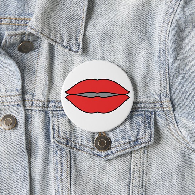 Bold Red Lips Pop Art 7.5 Cm Round Badge (Creator Uploaded)