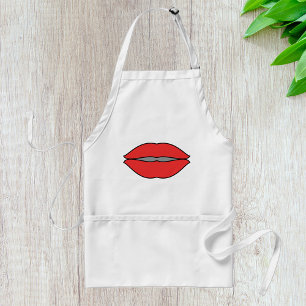 Bold Red Lips Pop Art Standard Apron