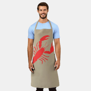 bold red lobster apron