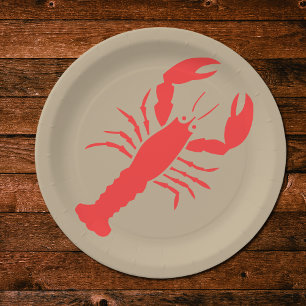 BOLD Red lobster neutral colour Paper Plate
