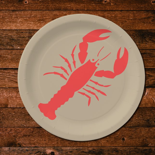 BOLD Red lobster neutral colour Paper Plate (Creator Uploaded)