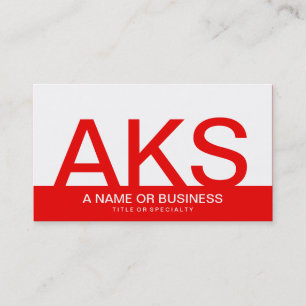 bold red monograms business card