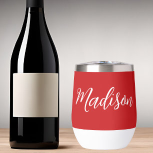 Bold Red Name Handwritten Script Custom