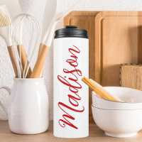 Bold Red Name in Handwritten Script Custom