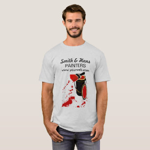 Bold Red Paint House Painter Paint Brush Splashes T-Shirt
