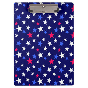Bold Red, Patriotic Blue, and White Stars Clipboard