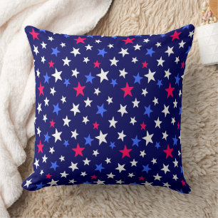 Bold Red, Patriotic Blue, and White Stars  Cushion