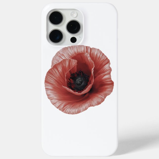 Bold Red Poppy Botanical Art Design Case-Mate iPhone Case (Back)
