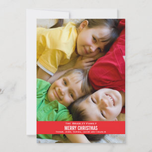 Bold Red Ribbon Christmas Card