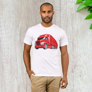 Bold Red Semi-Truck Big Rig Trucker  T-Shirt