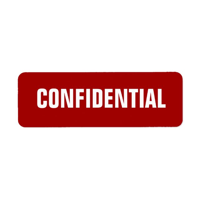 Bold Red Small Confidential Stickers (Front)