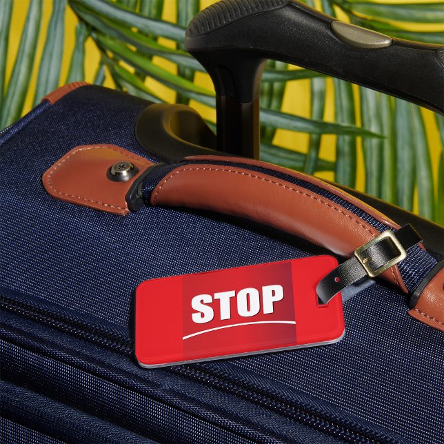Bold Red Stop Sign Luggage Tag (Creator Uploaded)