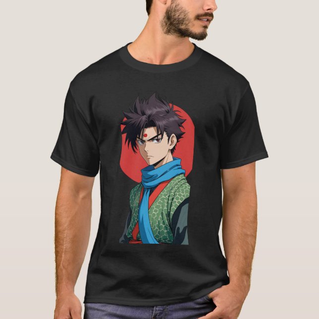 Bold Red Sun Anime Warrior Tee (Front)