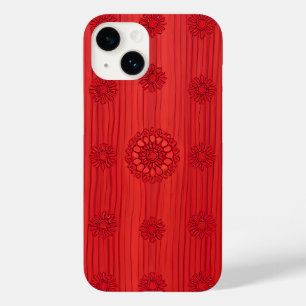  Bold Red Sunmica Texture Design Case-Mate iPhone 14 Case